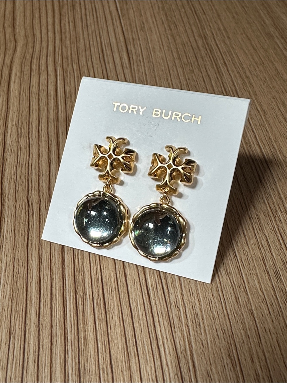Tory Burch Gold-Tone Logo Drop Earrings